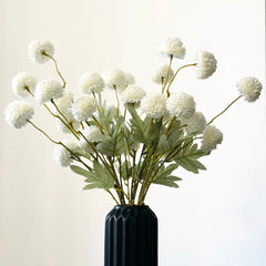 Faux Chrysanthemum White 52cm (6 Stems)