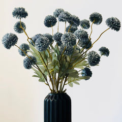 Faux Chrysanthemum Blue-Grey 52cm (6 Stems)